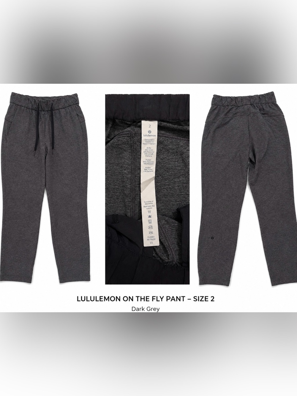 lululemon athletica On The Fly Straight Leg Pants - Dark Grey